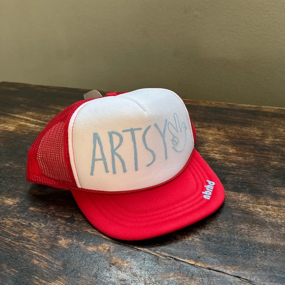 Artsy SnapBack hat from Laguna beach California museum of art brand new red